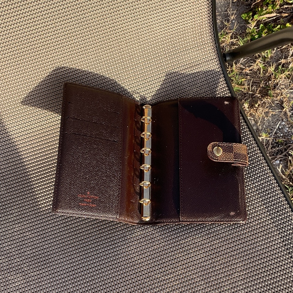 Louis Vuitton Agenda PM Ebene Planner with Gold Accents - Picture 2 of 13